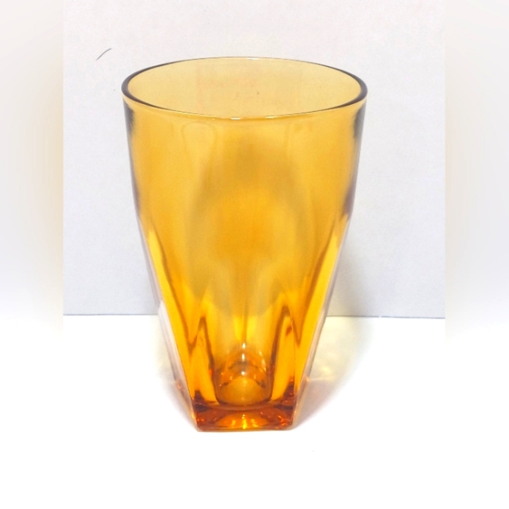 Vintage Hazel Atlas Gothic Amber Glaas Tumbler 5 Point Paneled Star Highball